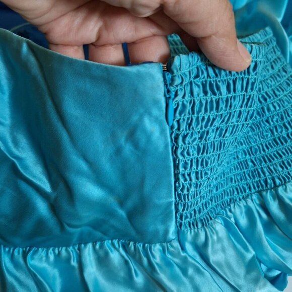 Betsey Johnson Womens Teal & Blue Ombre Silk Halter Maxi Dress Size‎ 0 Mermaid - Picture 4 of 16